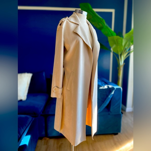 Faux Suede 3/4 Cream Women’s Jacket US 4 - Picture 6 of 7